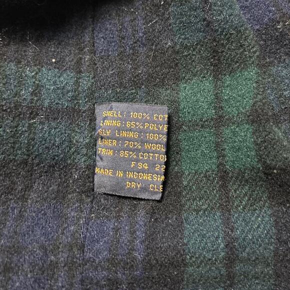 Brooks Brothers Vintage 90s Blue Wool Plaid Lined Barn Coat Chore Jacket XL - Picture 8 of 8